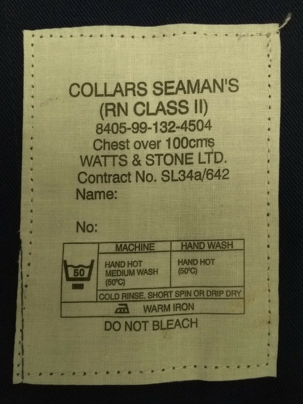 Genuine British Royal Navy RN Class 2 CII Collar "Square Rig Collar" Brand NEW
