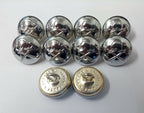Genuine British Made Uniform Dress Chrome Buttons 36L x 10 NEW