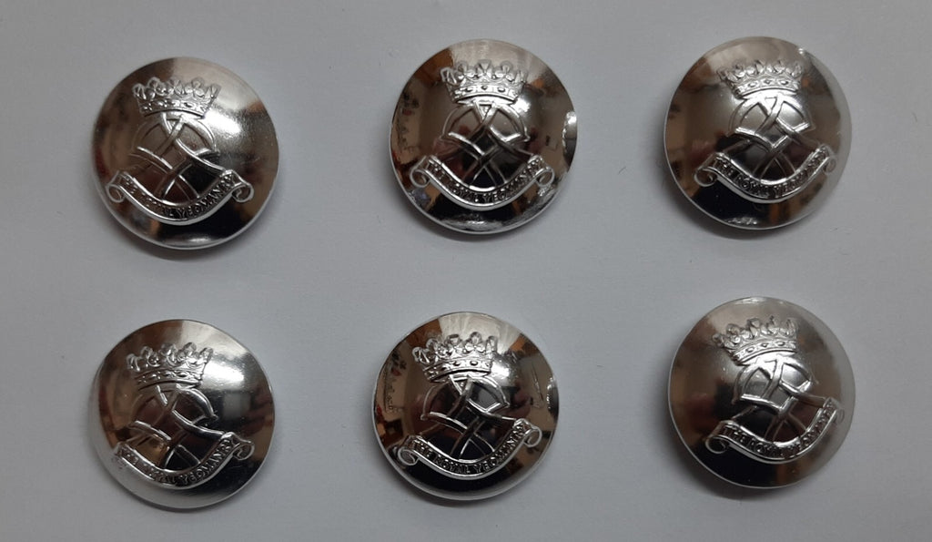 Royal Yeomanry Buttons Cress Size 30L Silver With British Army (RY) Insignia