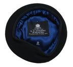 Navy Blue Beret Goldings Army Pattern Wool / Silky Lining & Petersham Trim 55cm.