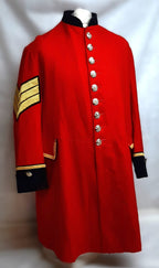 British Army Red Long Coat Royal Hospital Chelsea With 3 Bar Chevron Arm Badge