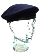 Navy Beret British Old Pattern Hobson Beret Leather Rim 7 1/4 59cm
