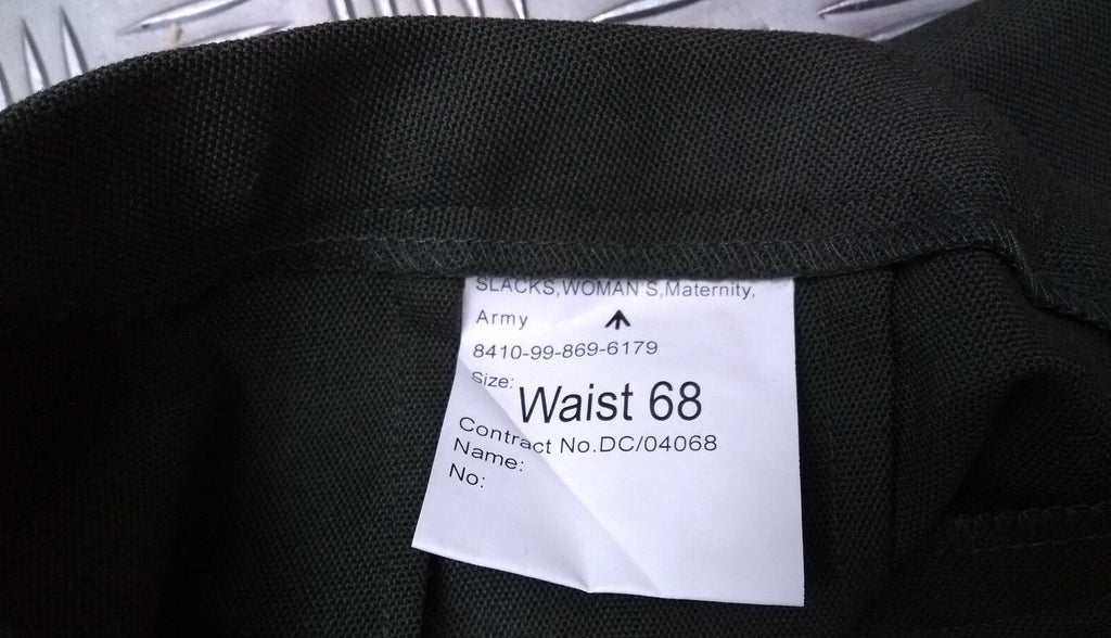 Maternity Slacks British Army Dress Uniform Barrack Green, Waist 68cm - NEW