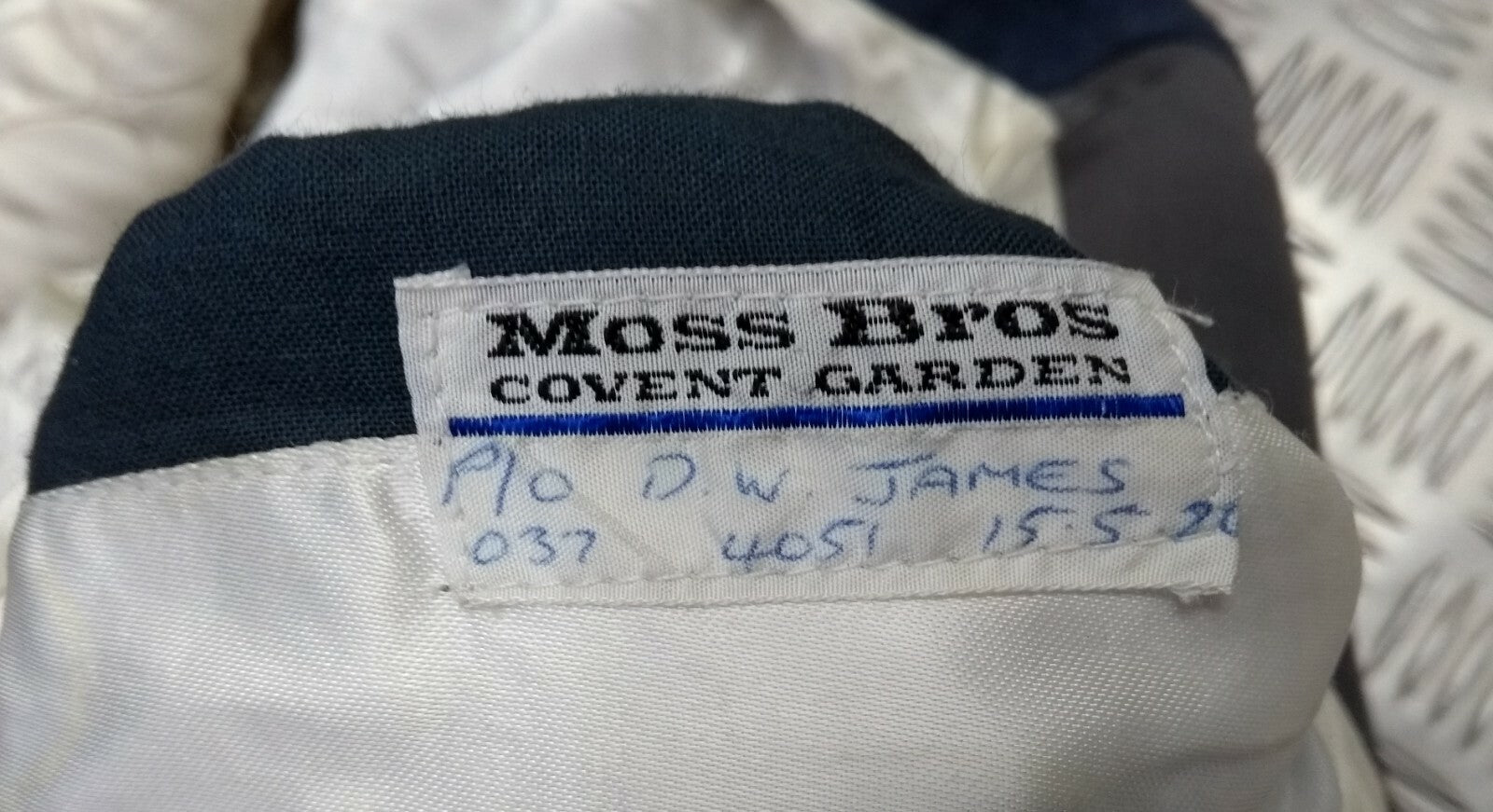 Vintage Mess Dress Jacket By Moss Bros A/F Blue Grey Colour 108cm Faulty