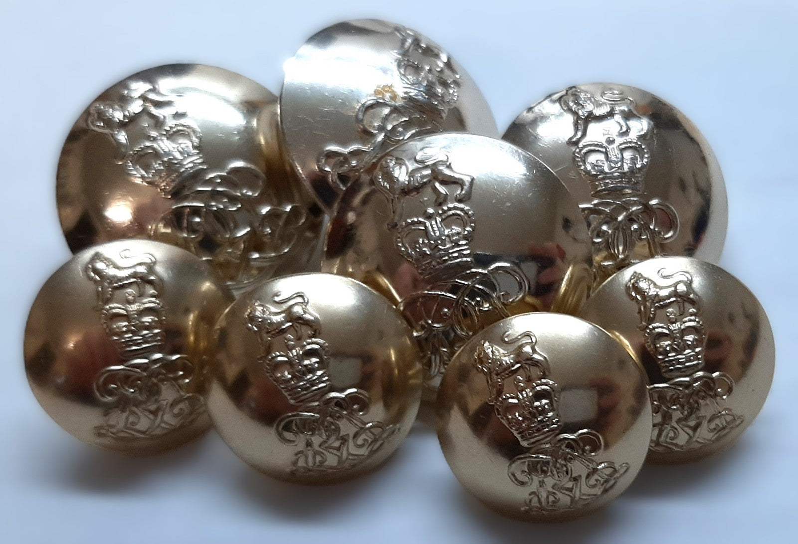 Life Guards Button Set British Army No2 Dress Uniform Lion / Crown LG Insignia