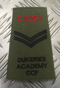 CCF Rank Slide British Army Dukeries Academy Corporal Cadet Shoulder Insignia