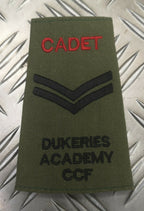 CCF Rank Slide British Army Dukeries Academy Corporal Cadet Shoulder Insignia