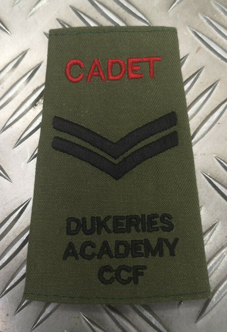 CCF Rank Slide British Army Dukeries Academy Corporal Cadet Shoulder Insignia