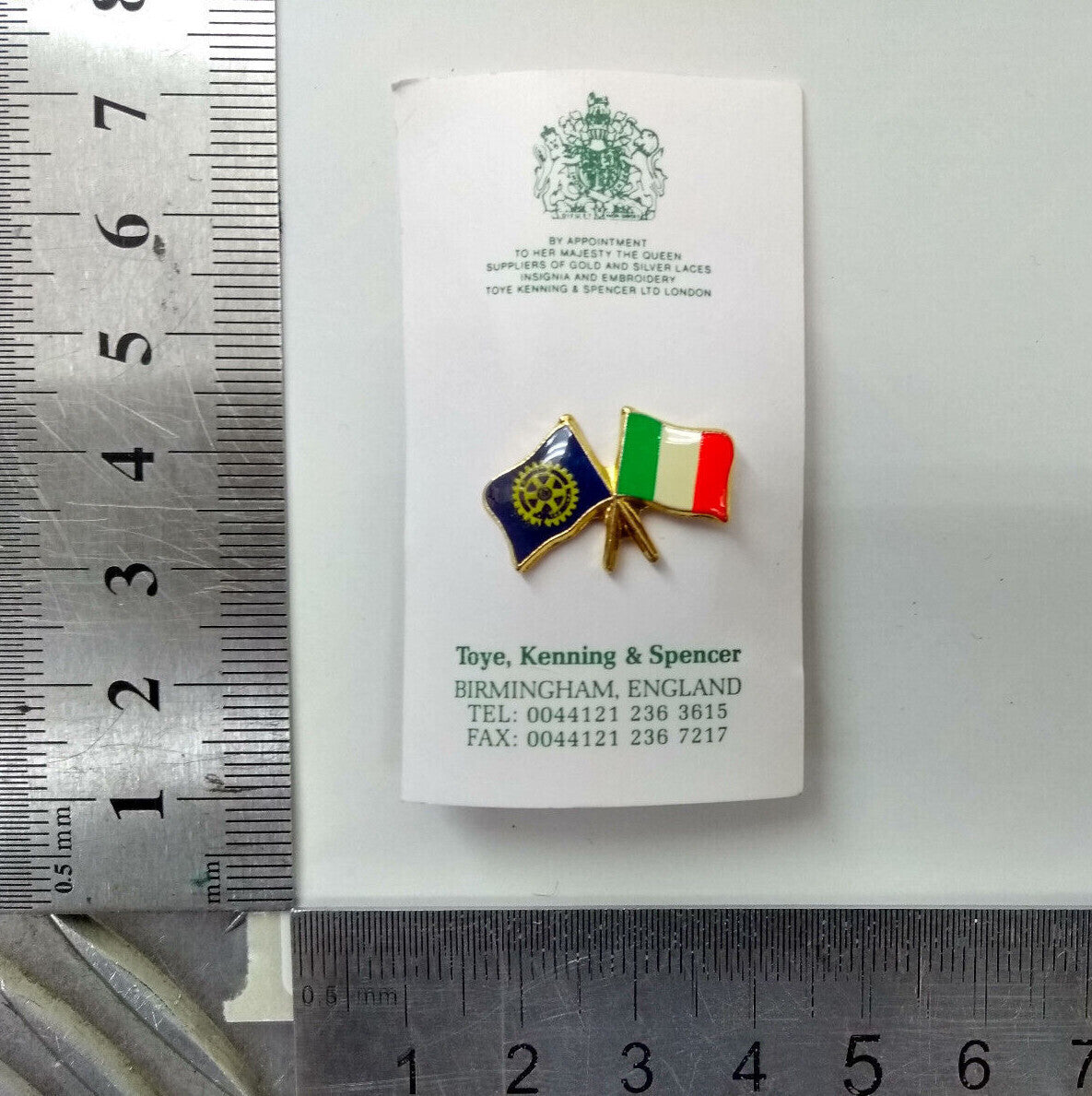 Rotary International Club & Italy Twin Flags Lapel Pin Badge - NEW