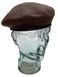 Army Military Style Khaki / Brown Wool Beret Cap - Asst Sizes NEW