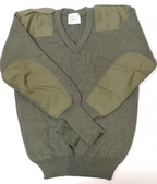 Green Wool Utility Jumper / Sweater / Jersey / V-Neck Genuine British