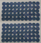 100 Vintage Buttons 4 Hole Shirt / Shank Anchors Pearlesque Blue 11.3mm NOS