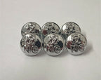 Nigerian Forces Unity NC Crest Insignia Ringed Silver Buttons 12mm V0198 X6