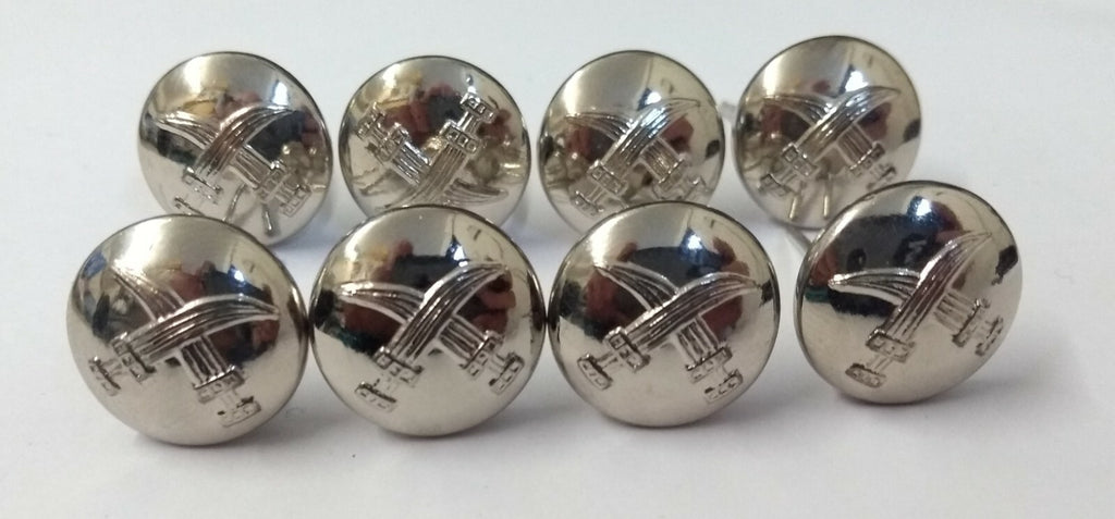 Genuine British Made Bahrain Obsolete Insignia Chrome Prong Buttons X10 ASBT234
