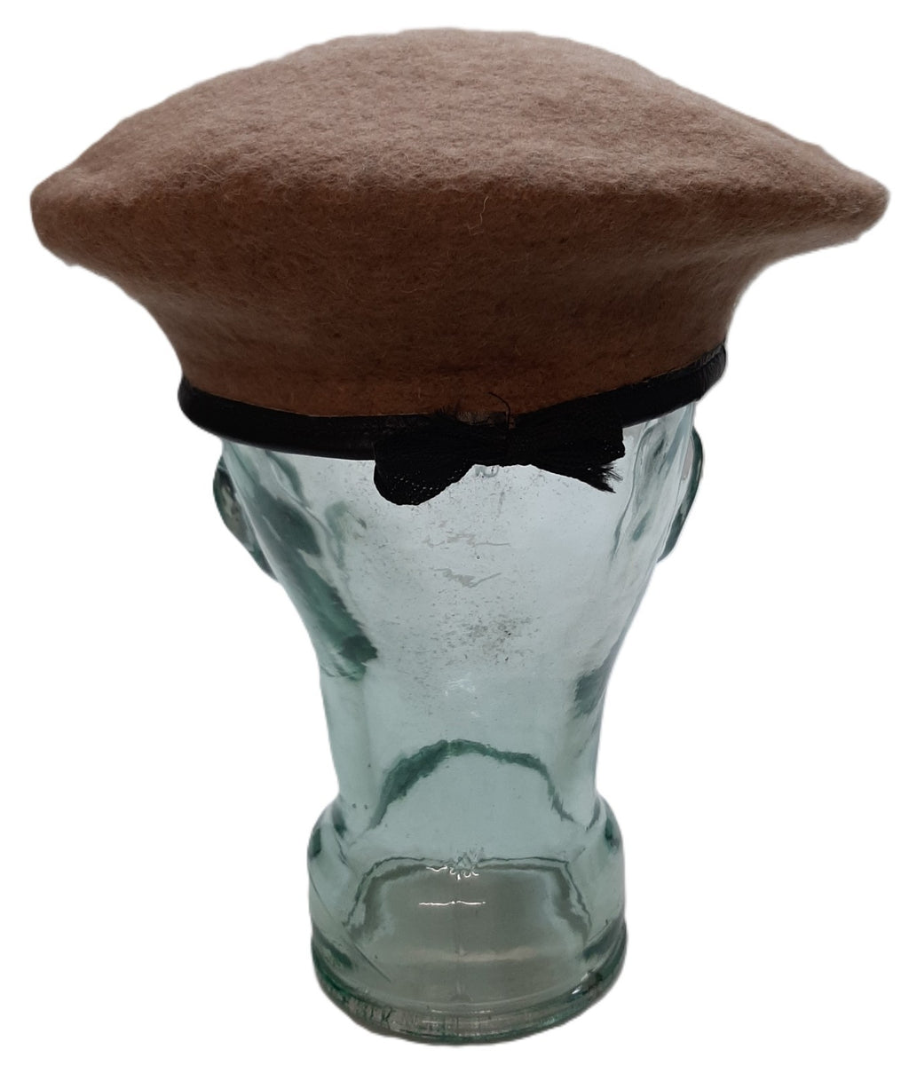 Army Military Style Beige / Sand Wool Beret Size 7 1/2 Large - NEW