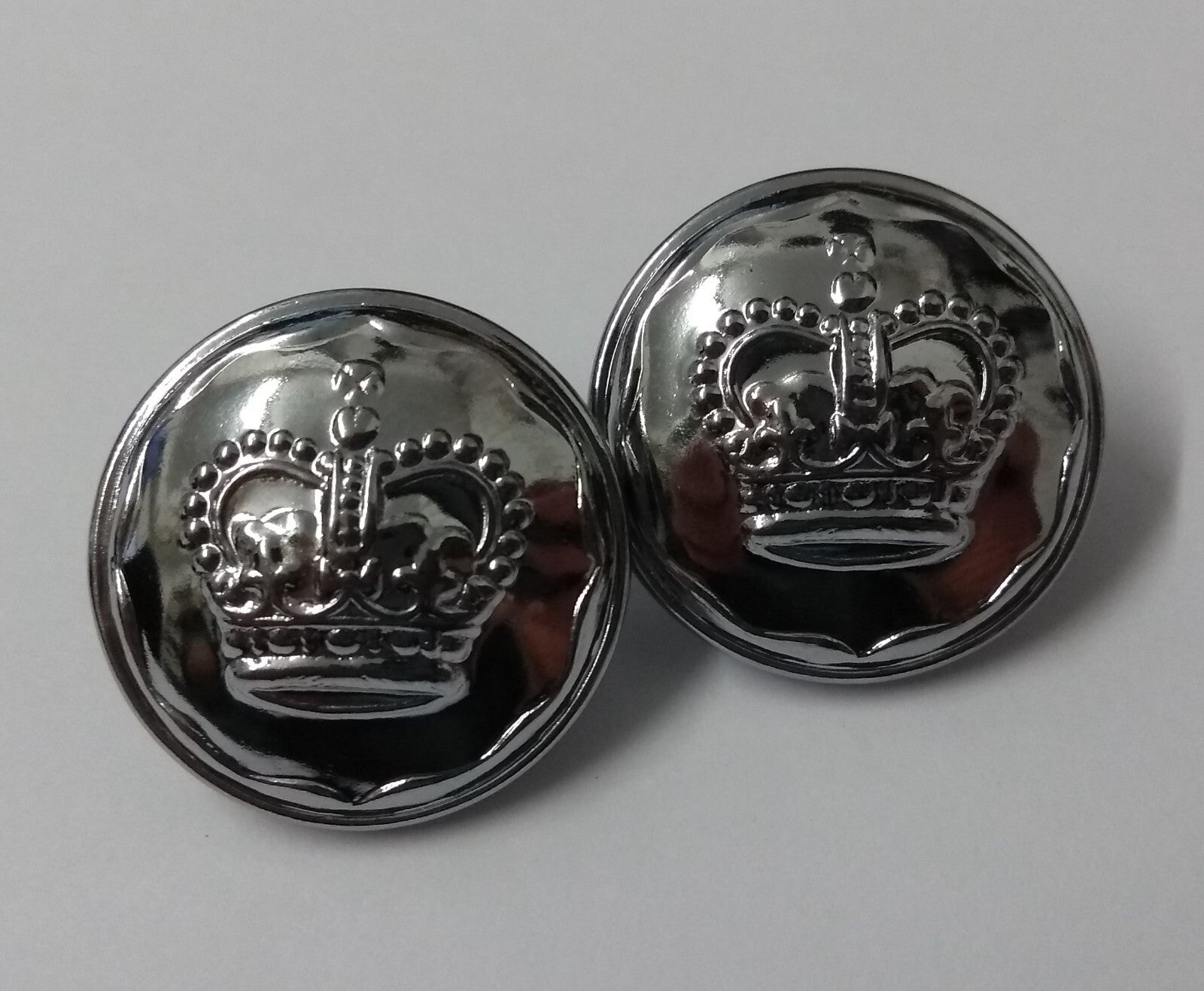 Queens Crown Buttons QC Decorative Edged Hi-Sheen Coat Buttons 38L Loop Back