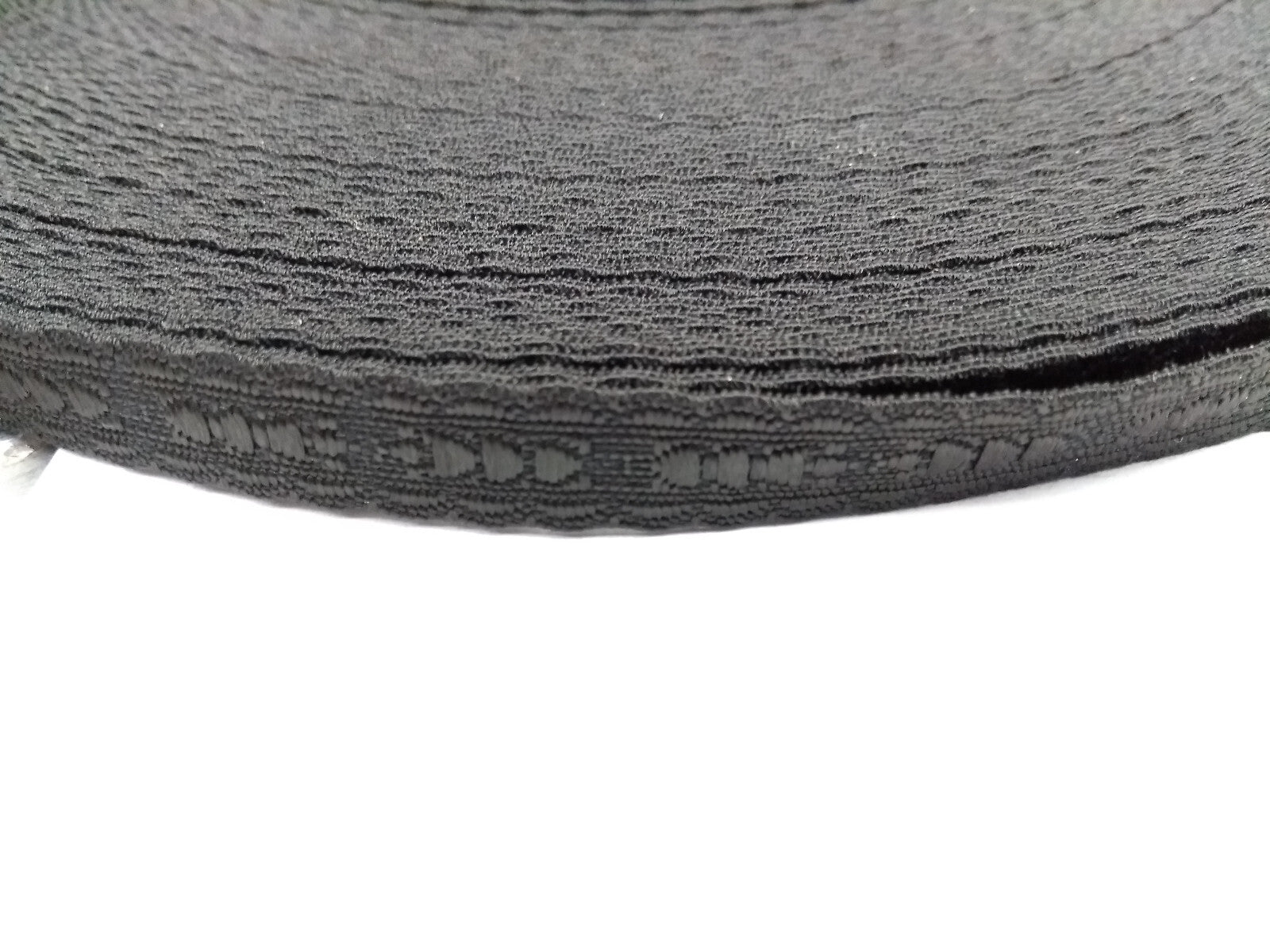 Black Scalloped Edge Viscose Ribbon / Lace