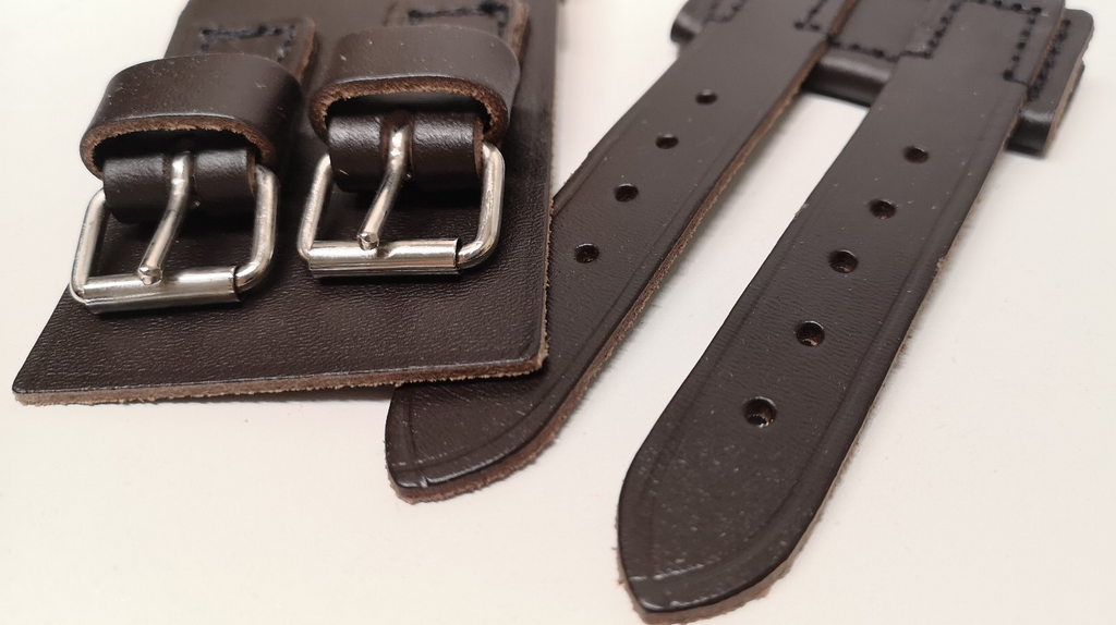 Dark Brown Leather Replacement Strap Slider Adjuster Spare Parts for Stable Belt