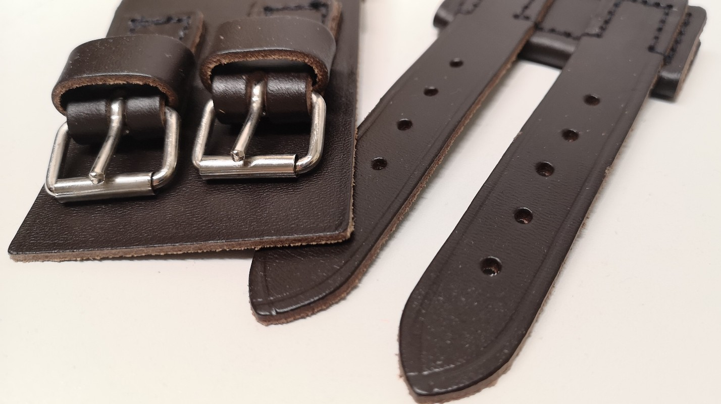 Dark Brown Leather Replacement Strap Slider Adjuster Spare Parts for Stable Belt