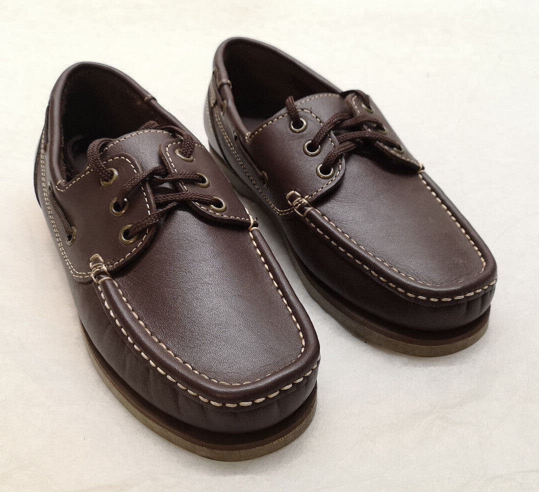 Deck Boat Loafers Shoes Brown Soft Leather Lace Up Genuine British Army - NEW