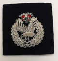 AAC Beret Badge Army Air Corps Wire Braided Insignia on Dark Blue Felt
