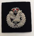 AAC Beret Badge Army Air Corps Wire Braided Insignia on Dark Blue Felt
