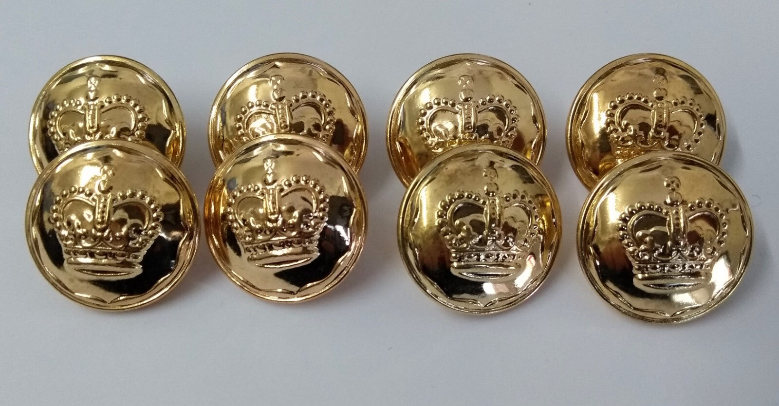 EIIR Crown Buttons Last Edition Queens Royal Crown Insignia Decorative Edging X8