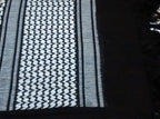 100% Cotton Shemagh / Arab Scarf / Pashmina / Wrap / Sarong. White on Black NEW