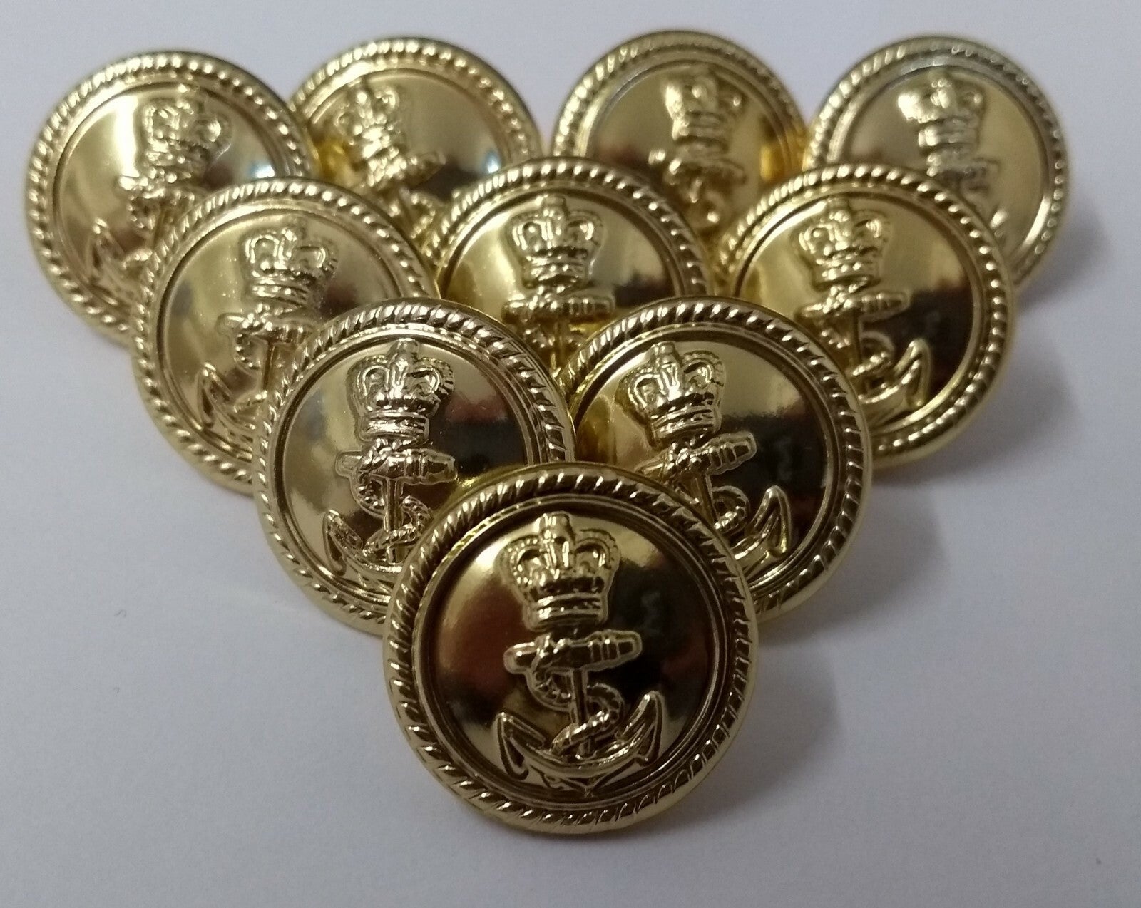 Genuine X10 British Royal Navy RN Officers Dress Buttons 17mm 27L NEW ASBT112