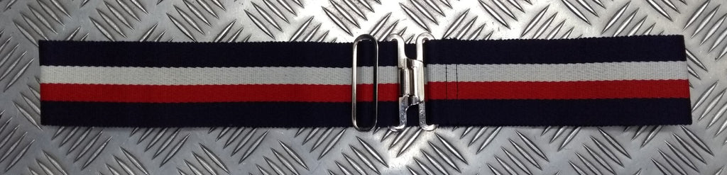 Naval Stable Belt 2½" Wide 3 Colour Chrome Buckle & Slider Adjustable to 36"