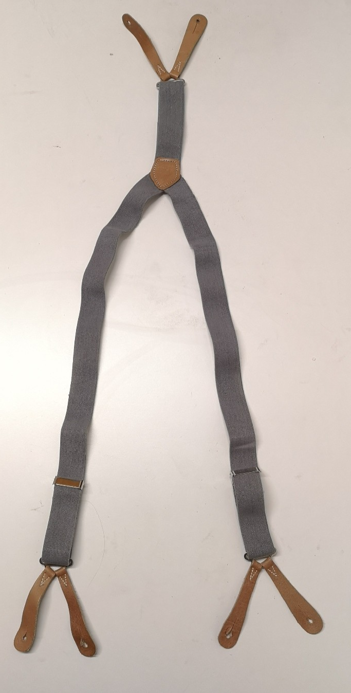 Genuine British Army / RAF Royal Air Force Braces with Leather Buckles. Size 100cms