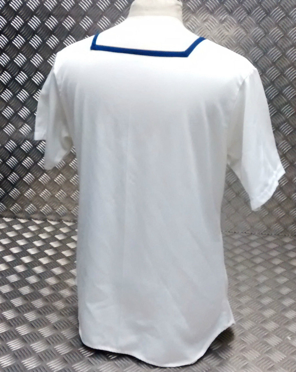 Square Neck RN British Royal Navy CL2 Sailor White Mans or Womans Used Marked
