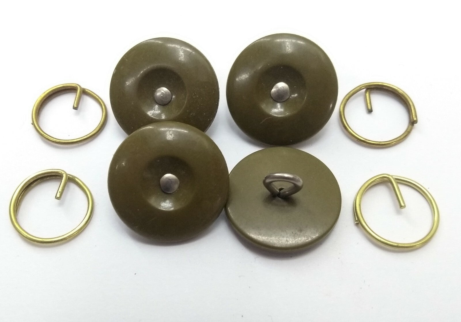 Genuine Vintage British Issue Shank Fatigues / Overall Buttons & Rings