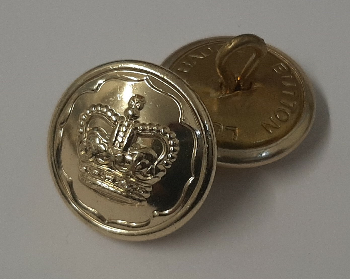 Genuine British Issue Royal Crown And Border Buttons 1 Pair ASBT294