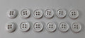 White Small Buttons for Braces British 4 Hole Pattern 14.5mm Set of 12