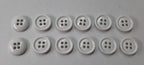 White Small Buttons for Braces British 4 Hole Pattern 14.5mm Set of 12