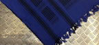 Shemagh / Arab Scarf / Pashmina / Wrap / Sarong 100% Cotton Black on Blue NEW