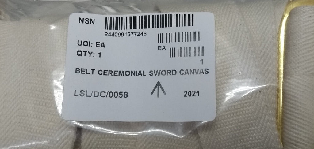RAF Royal Air Force Ceremonial Belt Off White Canvas With Shoulder Cross Strap Max 43"