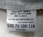 White Naval Trousers Officer & Gentleman Class 1 CI British Royal Navy 100cm