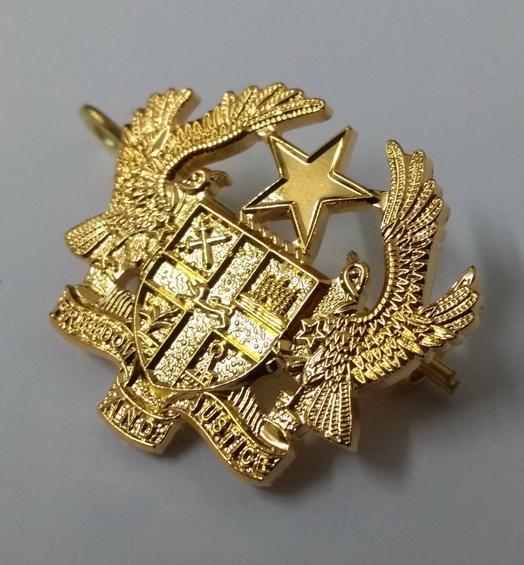 Obsolete Ghana Coat of Arms Insignia Metal Badge