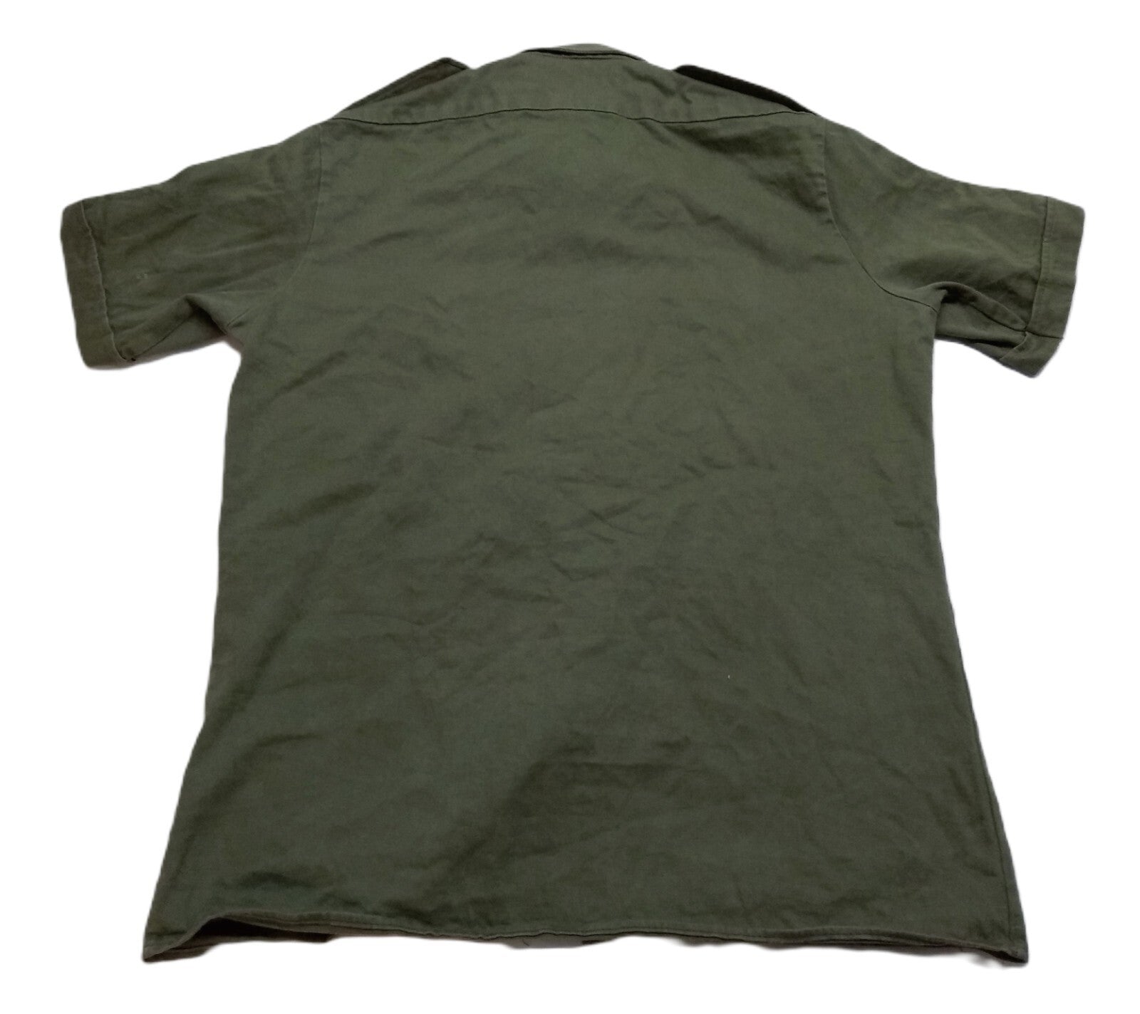 Vintage Combat Shirt Army Olive Green Dress Uniform Short Sleeves Size 15.5