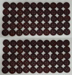 Vintage Buttons 100 4 Hole Army Shirt Button Wine Burgundy Size 11.3mm NOS