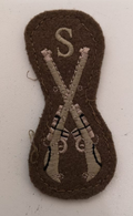 Qualification Badge Snipers British Army Brown on khaki Crossed rifles with S
