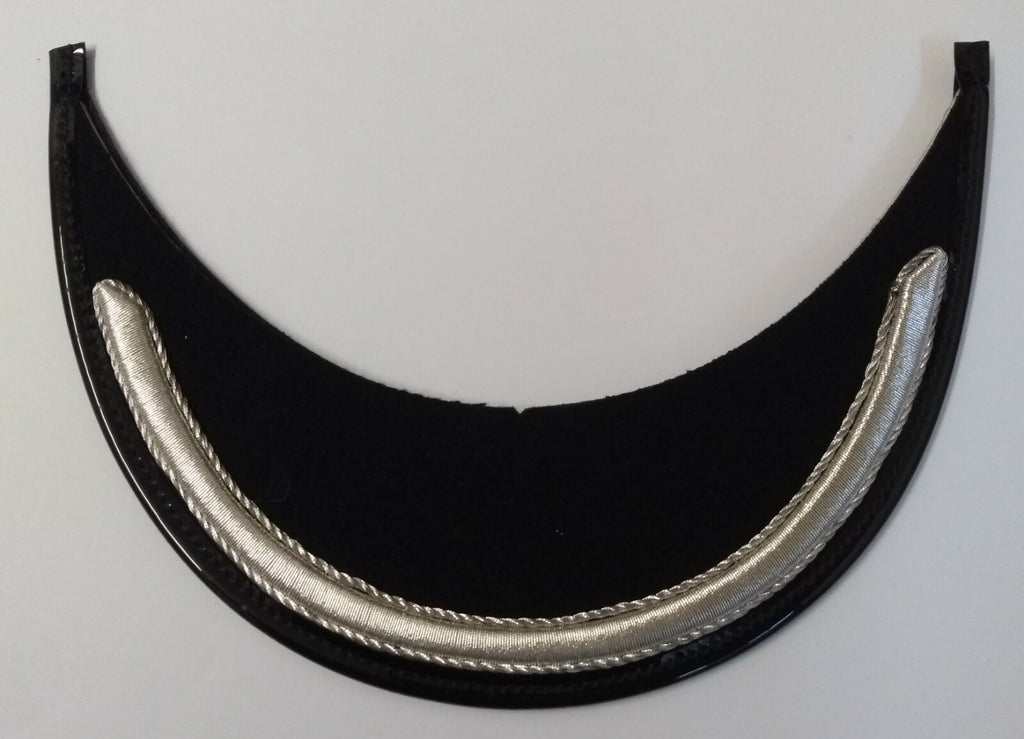 Genuine British Made Senior Officer 1/4" Silver Braid Dress Cap Peak X1