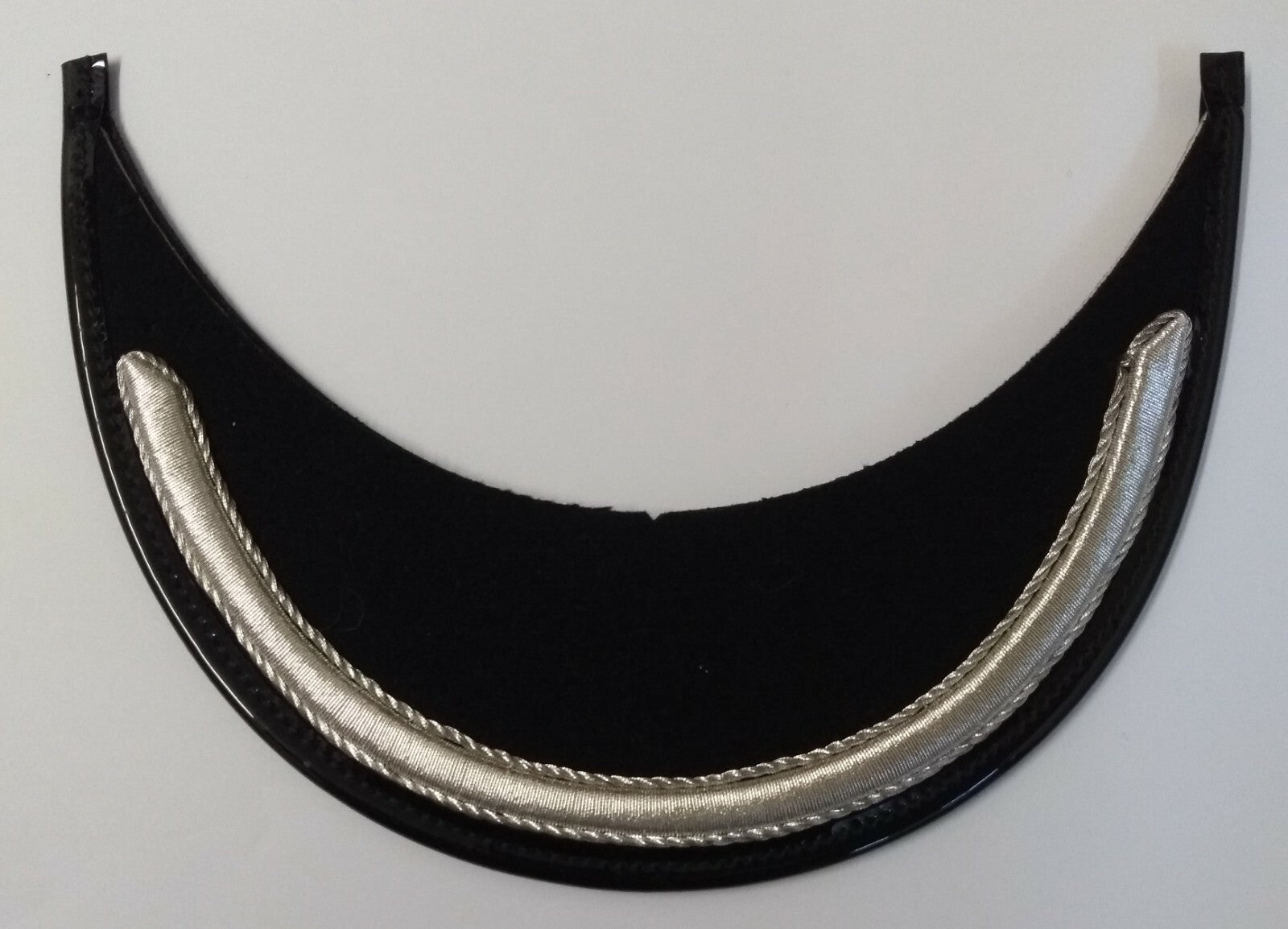 Genuine British Made Senior Officer 1/4" Silver Braid Dress Cap Peak X1