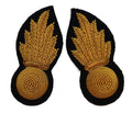 RA Collar Badges Black No1 Officers British Army Artillery Embroidered 1 Pair