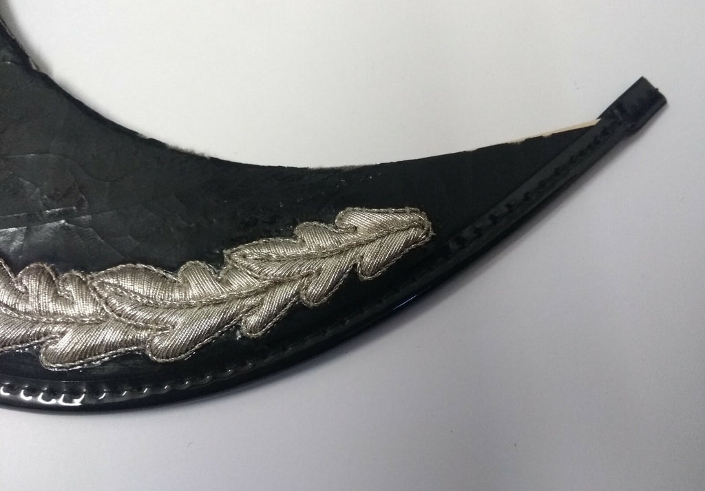 Genuine British Made Senior Officer Silver Mylar Braided Dress Cap Peak