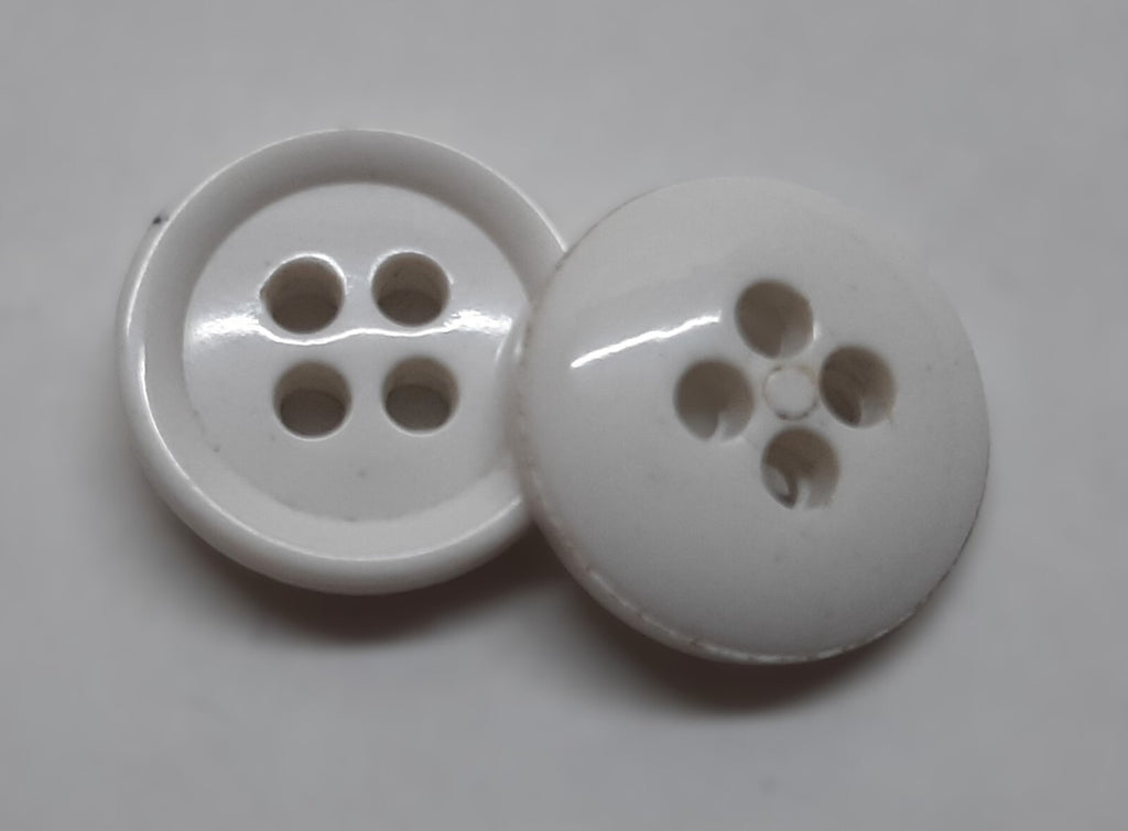 White Small Buttons for Braces British 4 Hole Pattern 14.5mm Set of 48
