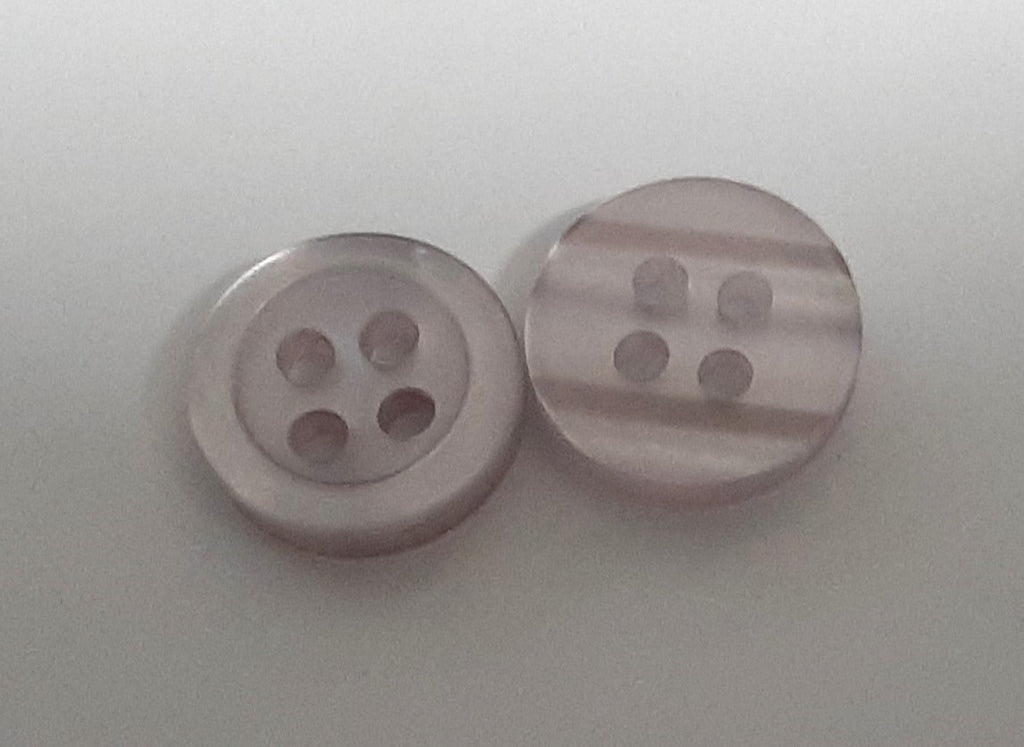 10 Vintage Buttons 4 Hole For Dress Shirts Pearlesque Cool Blue 9.9mm NOS