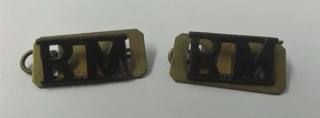RM Royal MArines No5 Jacket Titles & Collar Dogs Subdued